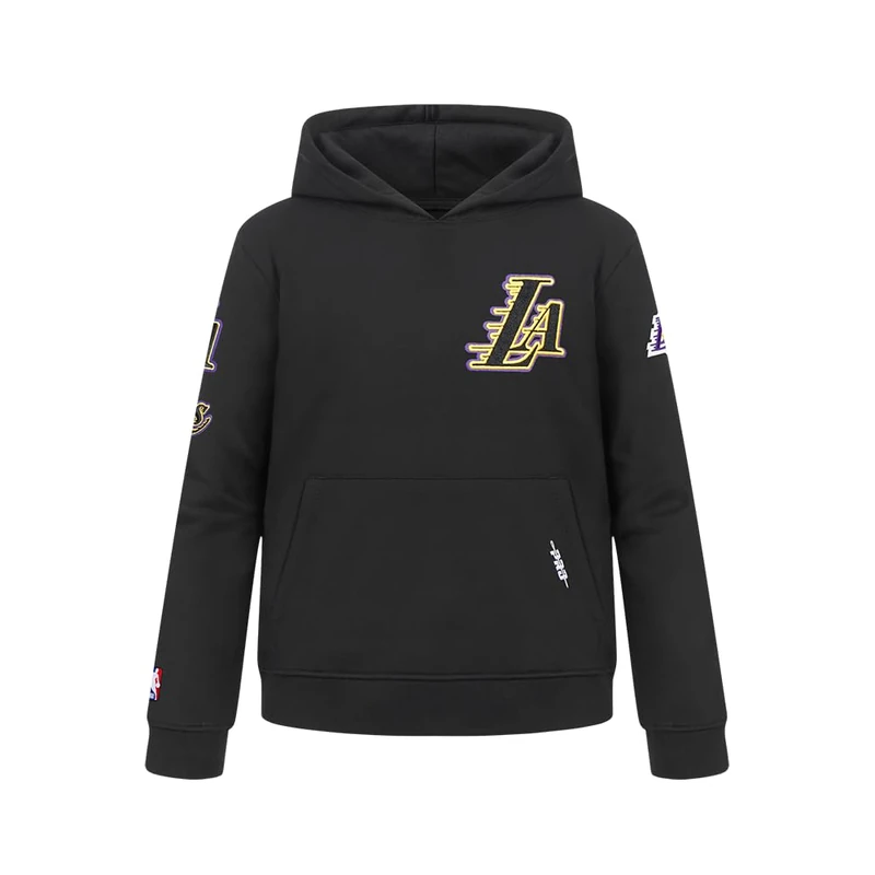 Pro Standard Big Boys NBA Los Angeles Lakers Classic Chenille Pull Over Hoodie Black S