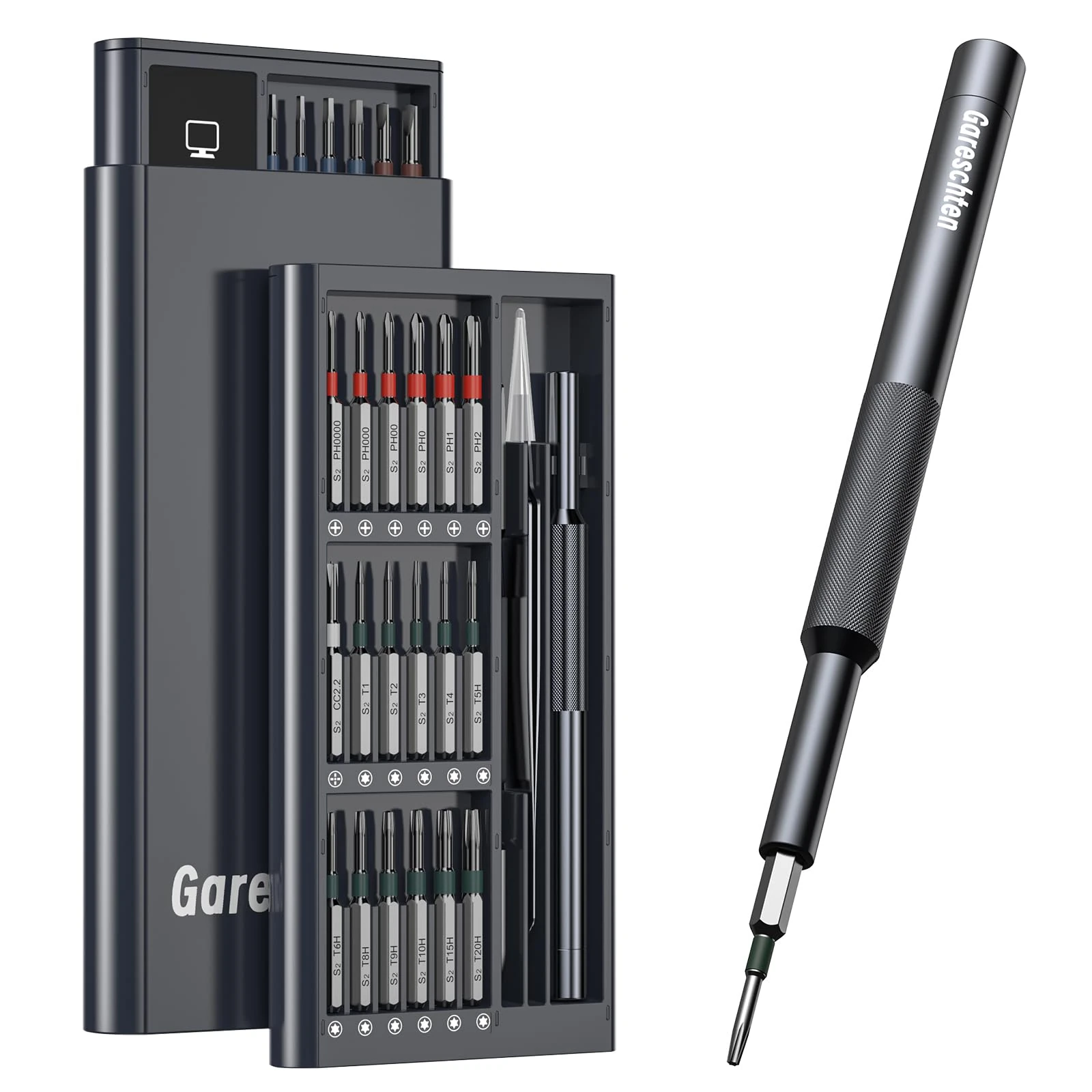 Gareschten Precision Screwdriver Set, 39 in 1 Mini Screwdriver Set with S2-Steel Long Bits, Magnetic Repair Tool Kit for Laptop, Cell Phone, PC, MacBook, Ring Doorbell, PS5, PS4, Glasses, Watch, Xbox