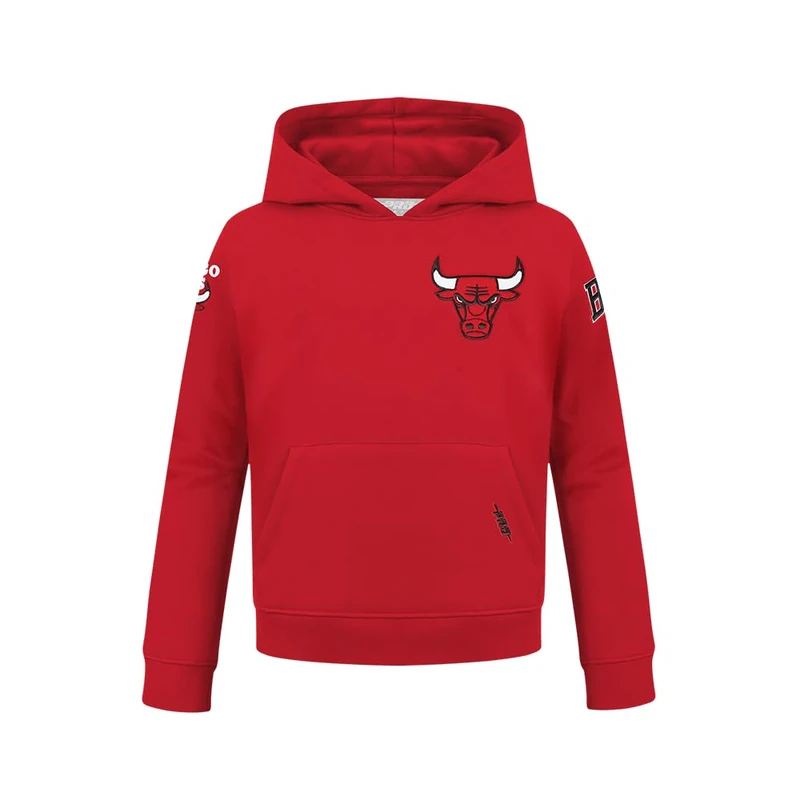 Pro Standard Big Boys NBA Chicago Bulls Classic Chenille Pull Over Hoodie Black S