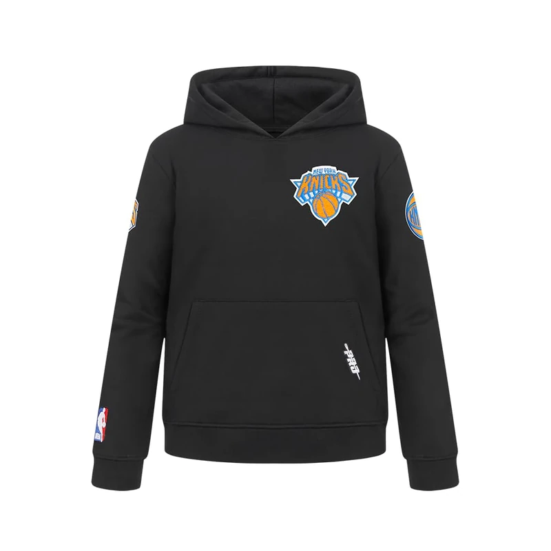 Pro Standard Big Boys NBA New York Knicks Classic Chenille Pull Over Hoodie Black XL - Image 1