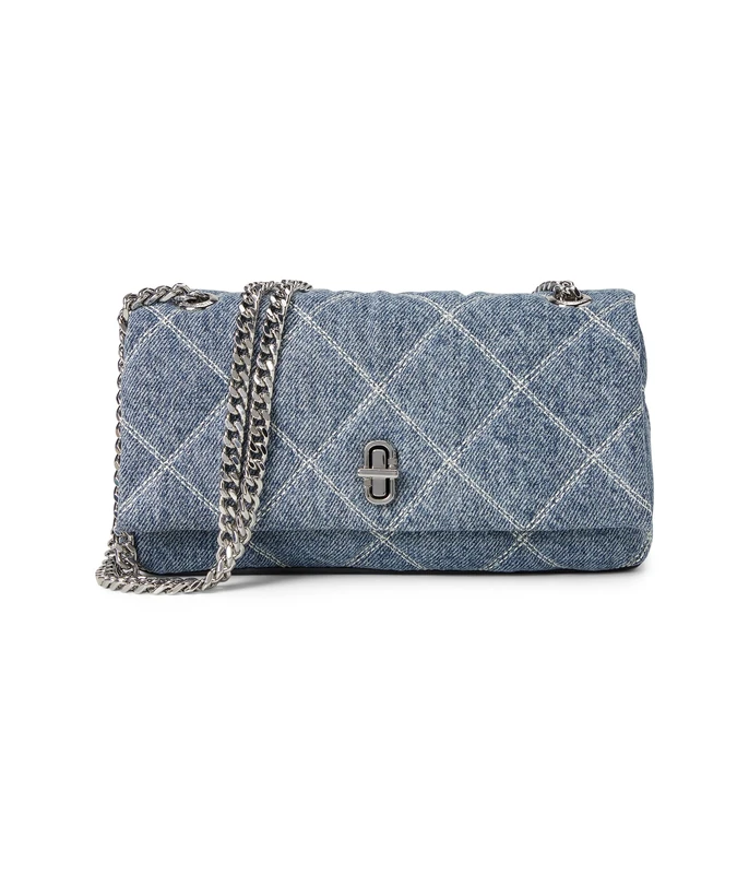 MARC JACOBS Women's The Dual Chain Wallet Bag, Light Wash Indigo, 21×7×11