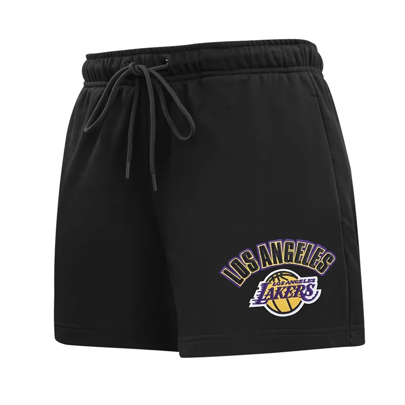 Pro Standard Womens NBA Los Angeles Lakers Classic Chenille Fleece Short Black XL - Image 1