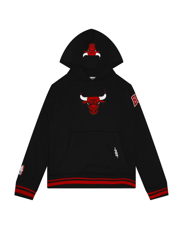 Pro Standard Big Boys NBA Chicago Bulls Retro Classics Pull Over Hoodie Black/Red/Black L