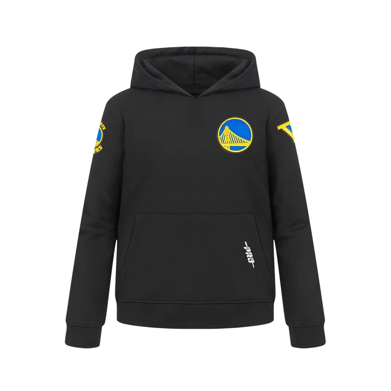 Pro Standard Big Boys NBA Golden State Warriors Classic Chenille Pull Over Hoodie Black M