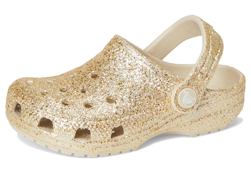 Crocs Unisex Kids, Classic Chunky Glitter Clog T, Sandstone, 8 UK Child - Image 1