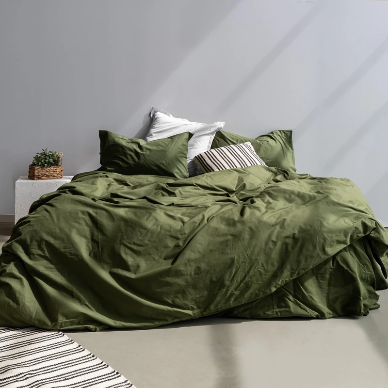 AlexandreHouse Basic Funda nórdica 140x200 cm (Cama 80) Olive green