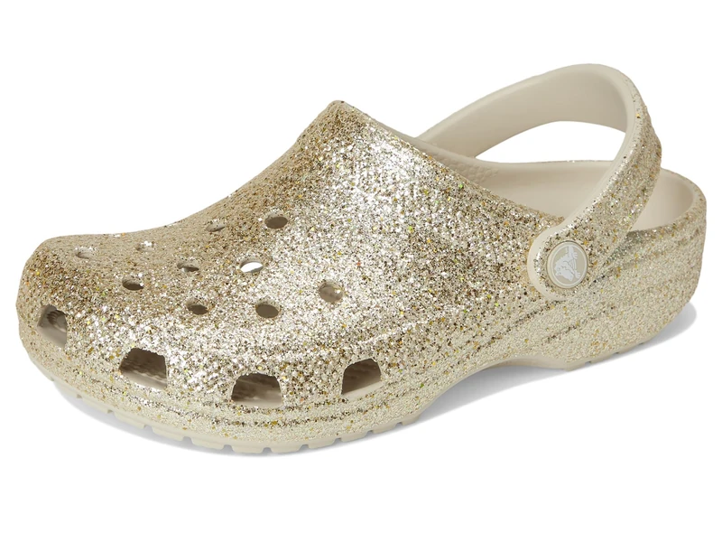 Crocs Unisex Kids, Classic Chunky Glitter Clog K, Sandstone, 3 UK - Image 1
