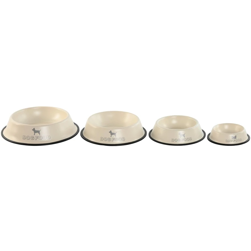 BOL Set of 4 Metal Rubber 29 x 29 x 6.5 cm 1.5 L Beige Comedero - Image 1