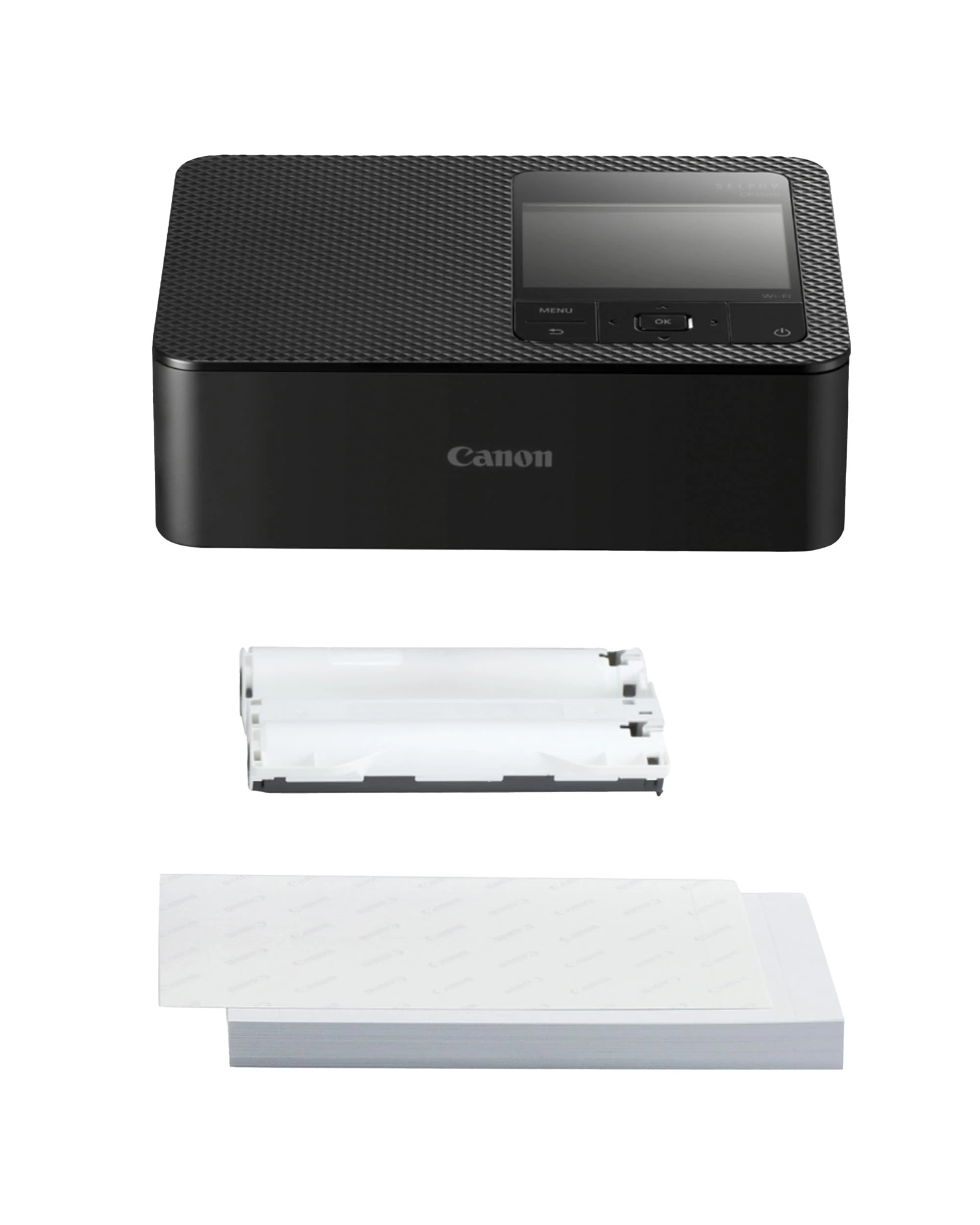 Canon SELPHY CP1500 Portable Photo Printer Paper Kit, Black - Wireless Bluetooth Printer with Accessories - Compact and Lightweight - Comes With 54 Sheets Of 4x6 Postcard Size Paper