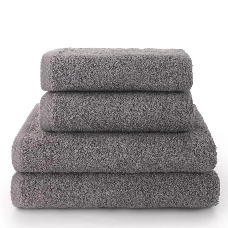 AlexandreHouse Set of 4 Toallas Piezas: 2 Hands + 2 Baño Grey