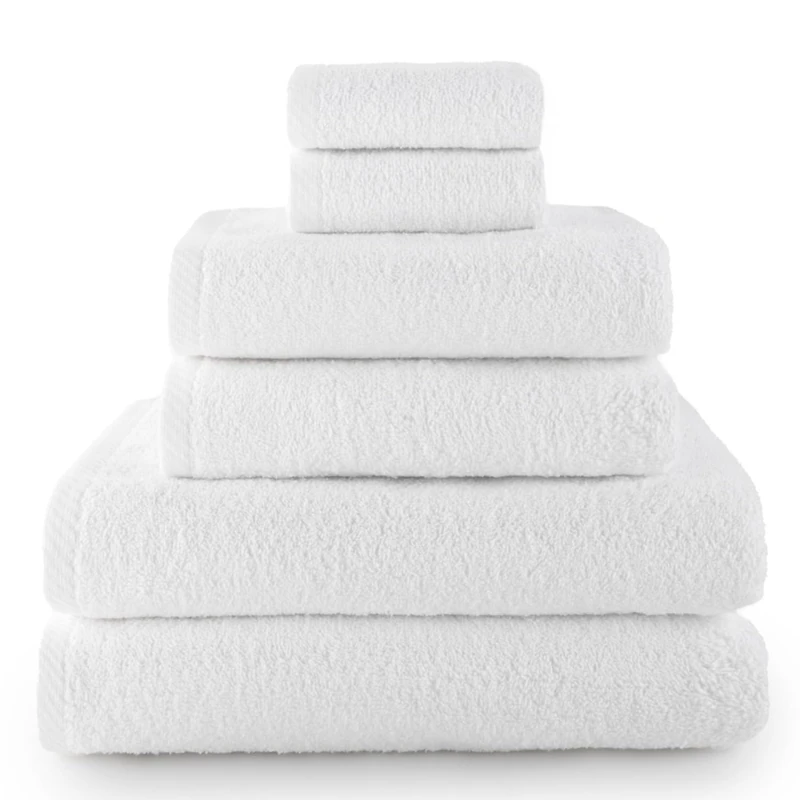 AlexandreHouse Set of 6 Toallas Piezas: 2 Bidets + 2 Hands + 2 Bathrooms White - Image 1