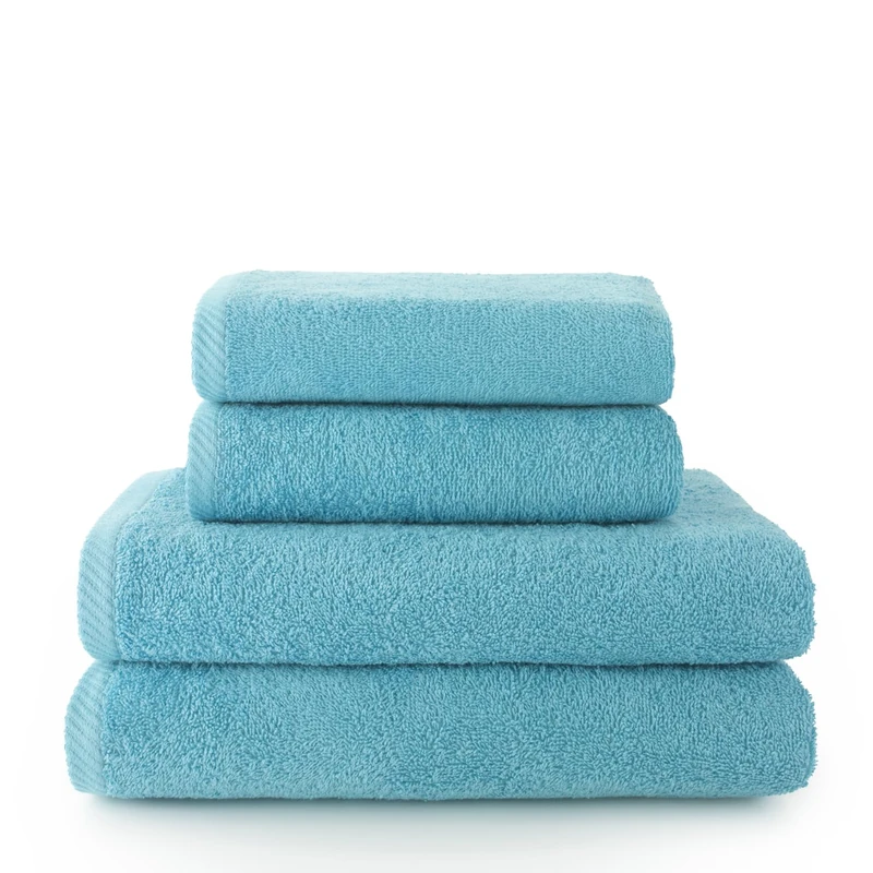 AlexandreHouse Set of 4 Toallas piezas: 2 hands + 2 baño colour aguamar
