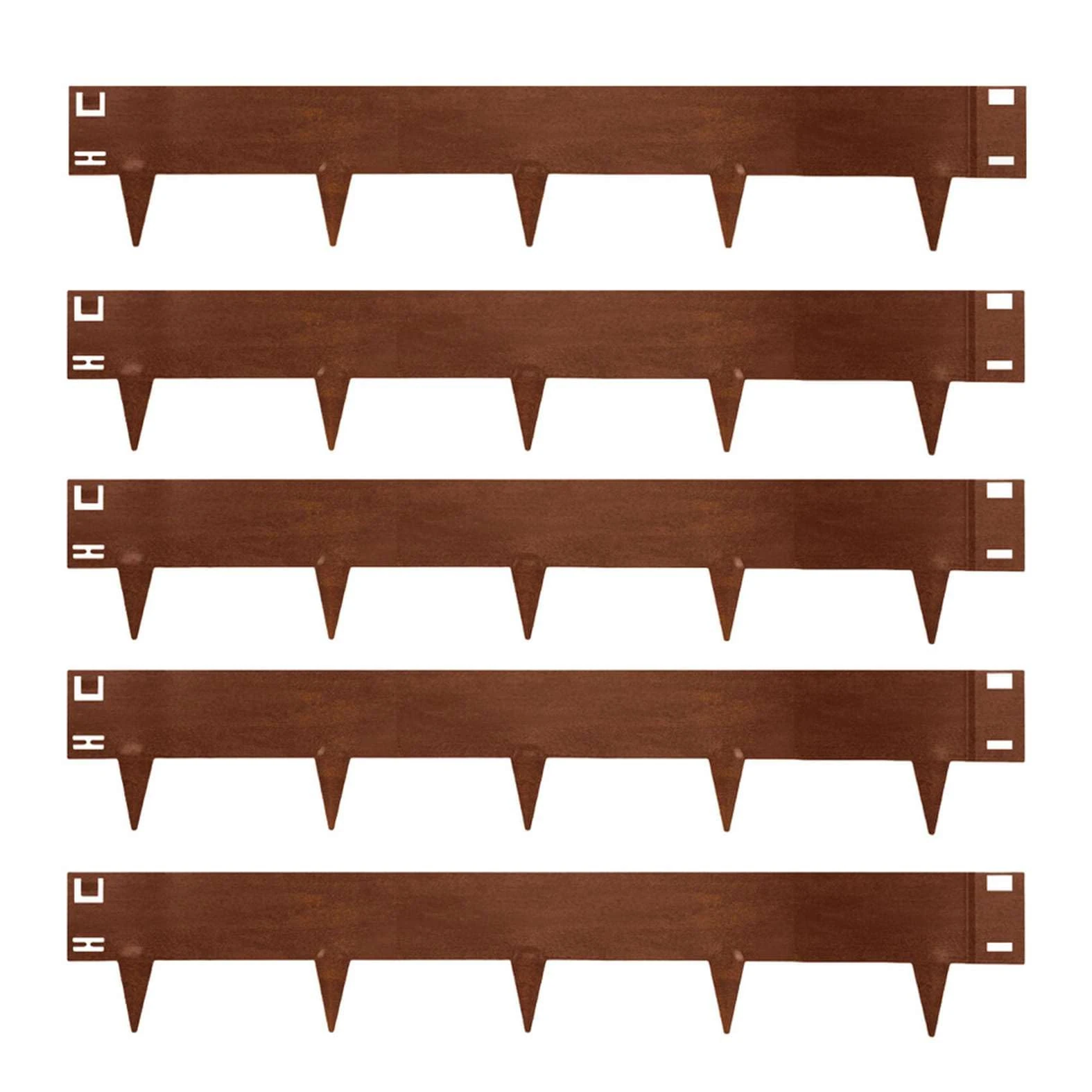 Nicoman 5M Corten Lawn Edging Border,Pre-Rusted Galvanised Steel Garden Border Edging, Easy to install Flexible Grass Landscaping Pathway Edge Strip