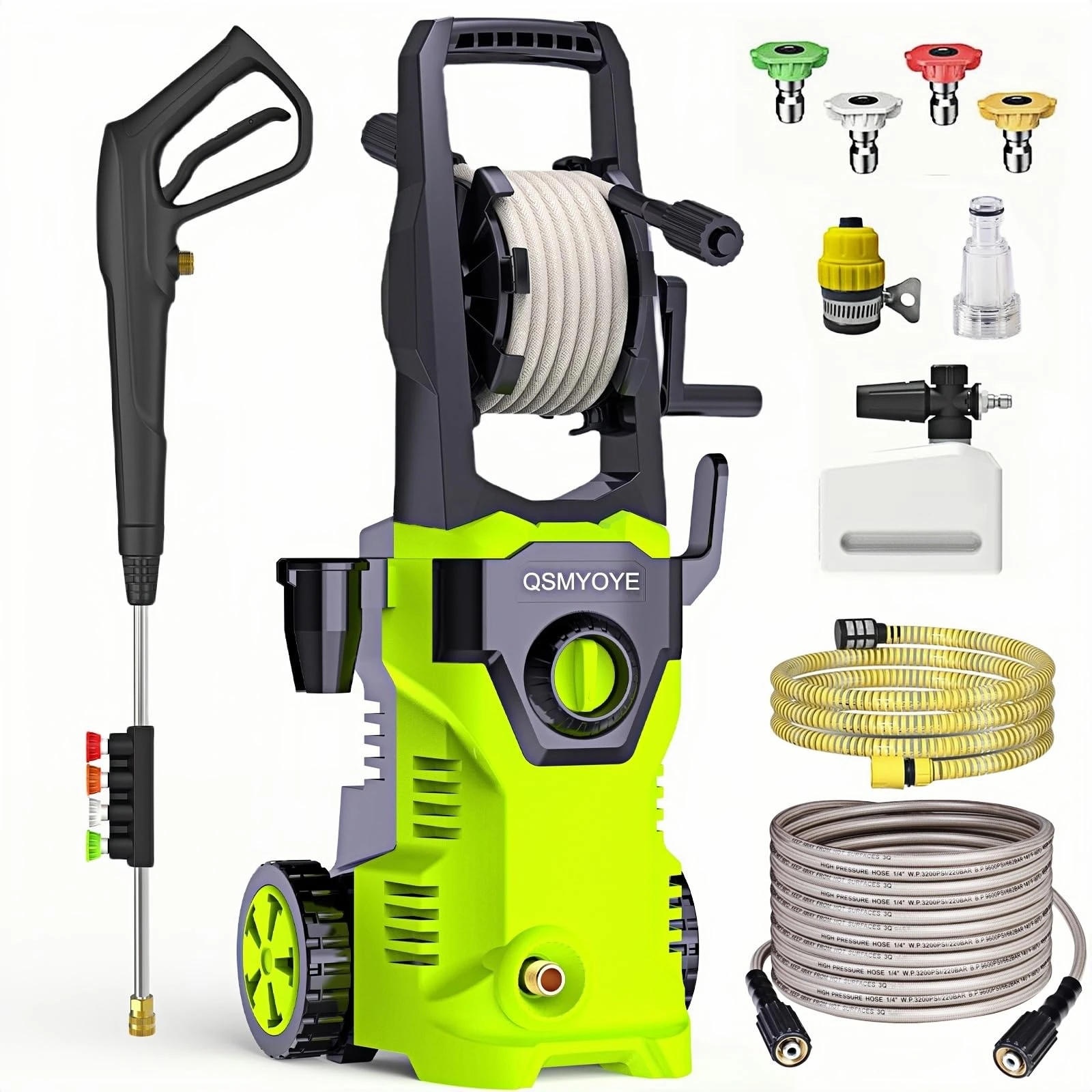 Pressure Washers, 2200W 150Bar High-Pressure 540L/H Flow Rate Jet Washers/Pressure Washers with Adjustable Nozzle &10m Hose, Electric Power Pressure Washer for Cleaning Cars, Driveways, Patios, Fences