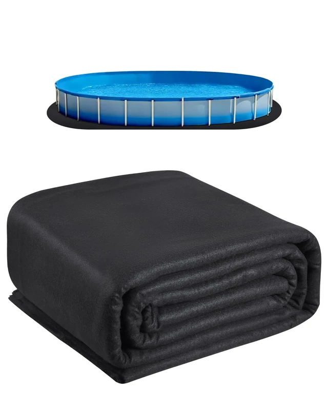 VEVOR Oval Pool Liner Pad, 18 x 33 ft Pool Liner Pad for Above Ground Swimming Pools, Extra-Thick Pool Mat, Prevents Punctures, Recycled Geotextile Material Underlayment Pad, Extend Liner Life