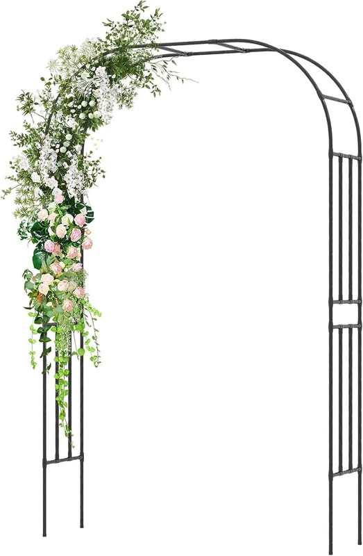 FANTASK Metal Rose Arch for Climbing Plants & Roses & Flowers, Arch Trellis