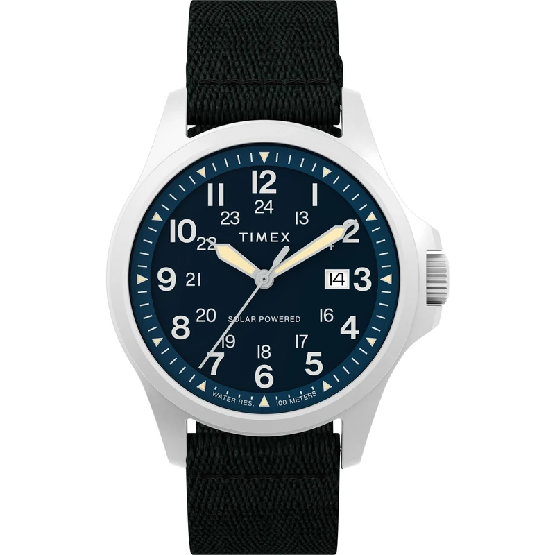 Timex Men's Expedition North 41 mm Watch, Black Eco-Material Strap Quick Release Blue Dial Stainless Steel Case TW2Y30000