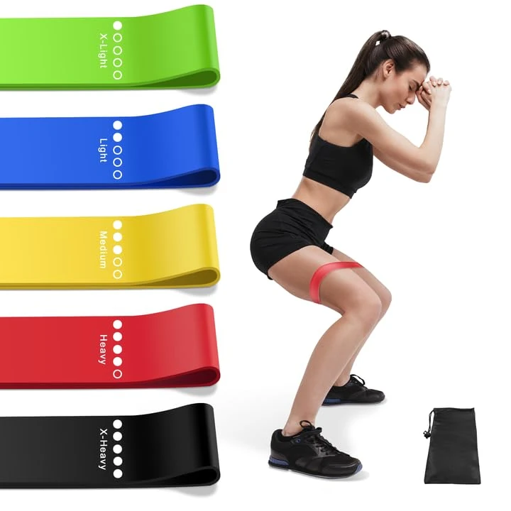 Aouplry Resistance Bands, Exercise Bands Resistance Bands Set With 5 Resistance Levels, Skin-Friendly Workout Bands for Indoor Fitness, Leg Strength Training, Rehab, Gym,Yoga (Multicolor)
