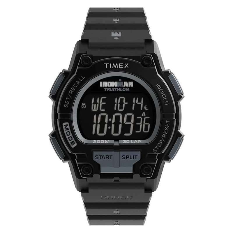 Timex Men's Ironman Classic 42 mm Watch, Black Resin Strap Digital Dial Black Case TW5M64800