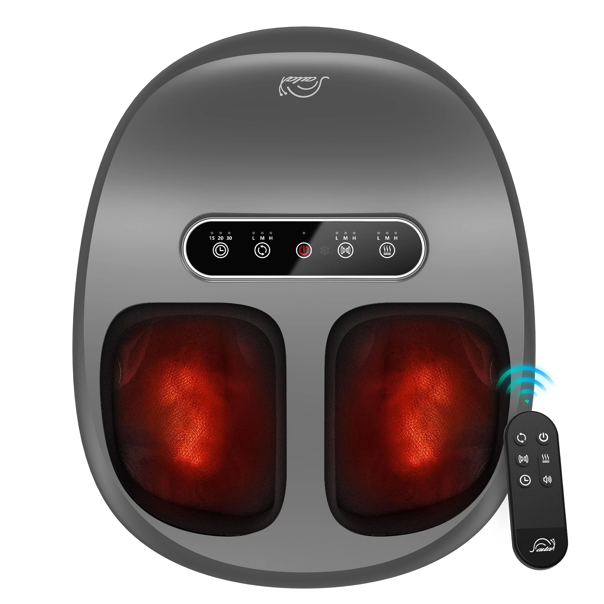 Snailax Foot Massager with Heat, Deep Kneading & Compression Shiatsu Foot Massager, Remote Control, 3 Heating Levels & Mute Setting Fits Size Up to 14" Gifts for Women, Men