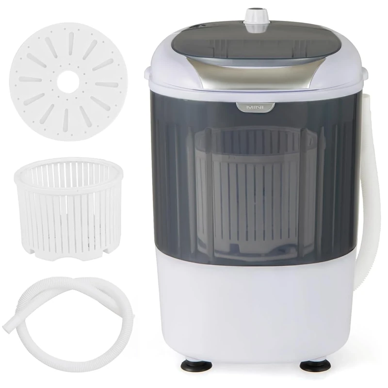 HOMFME Mini 2-in-1 Portable Washer & Spin Dryer - 2.5kg, Gray