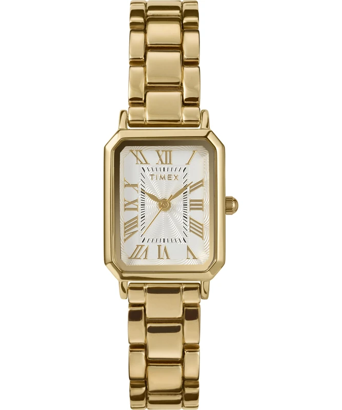 Timex Women's Trend 21 mm Watch, Gold-Tone Alloy Strap White Dial Gold-Tone Case TW2Y01200