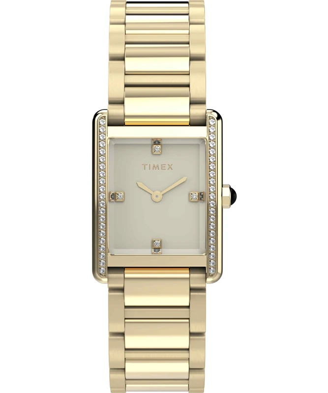 Timex Women's Trend 24 mm Watch, Gold-Tone Stainless Steel Bracelet Cream Dial Gold-Tone Case TW2Y28100