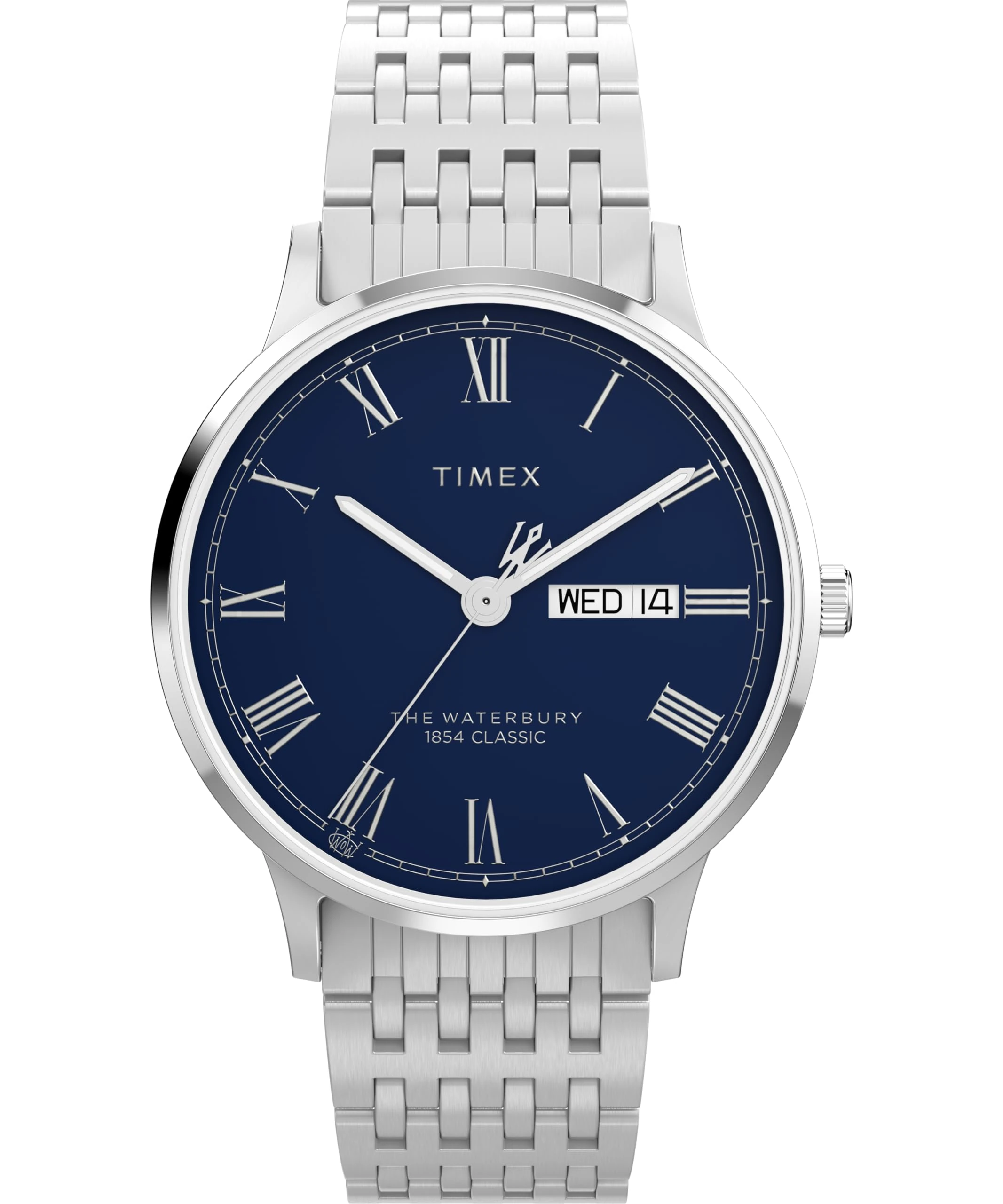 Timex Men's Waterbury 40 mm Watch, Stainless Steel Bracelet Blue Dial Stainless Steel Case TW2Y28500