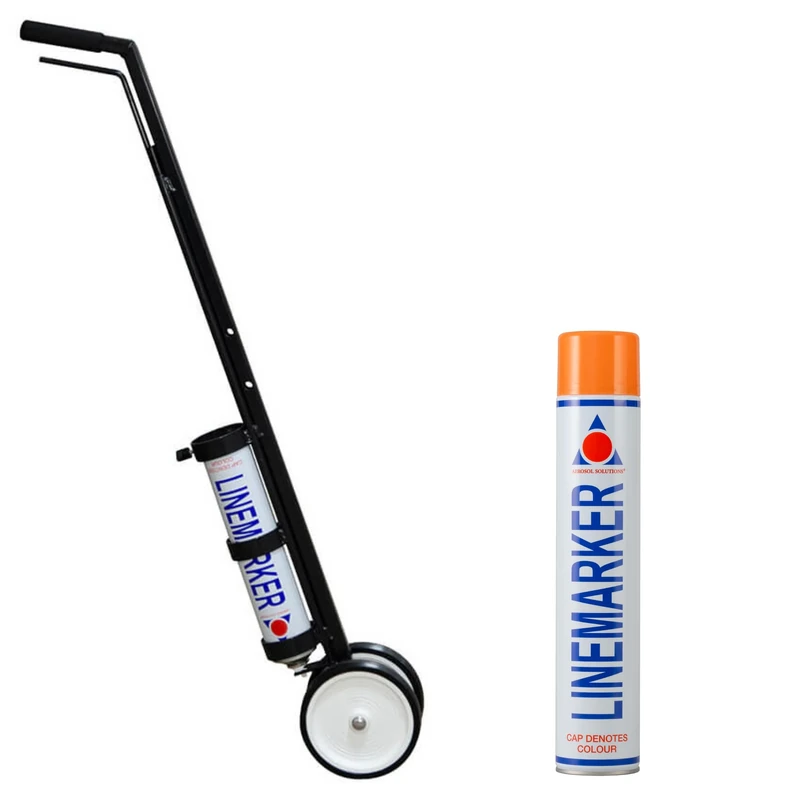Aerosol Solutions Voyager II 2-Wheel Line Marker Applicator with Orange 750ml Spray Paint – Field & Road Striping Paint for Sports Fields, Parking Lots, and Outdoor Surfaces