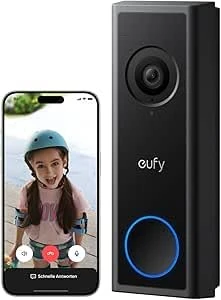 eufy Video Doorbell Camera Wireless C30, Live Video Call, 2K FHD, Battery Powered, 16:9 Wide View, Easy Installation, Human and Motion Detection, HomeBase S380 Compatible, No Monthly Fee