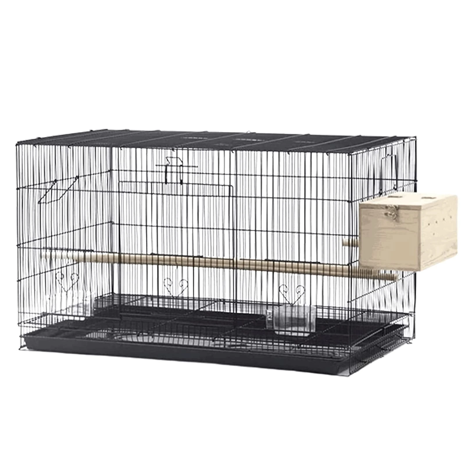 WOTZOV Bird Cage Large Wrought Iron Bird Cage With Toy And Rolling Stand Bird Carriers Portable Travel Birdcages Easy To Clean Birdcage Novel design，B