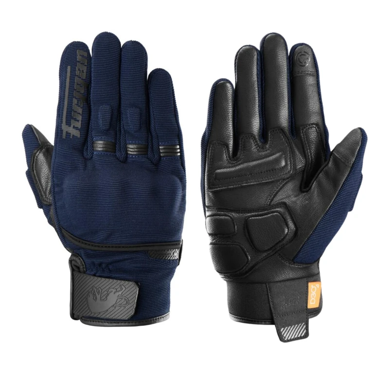 Furygan JET D3O EVO - Men's Motorcycle Gloves - 100% Leather Palm - Comfort - Summer Gloves - Breathable & Light - Compatible Screens - Touch Screen