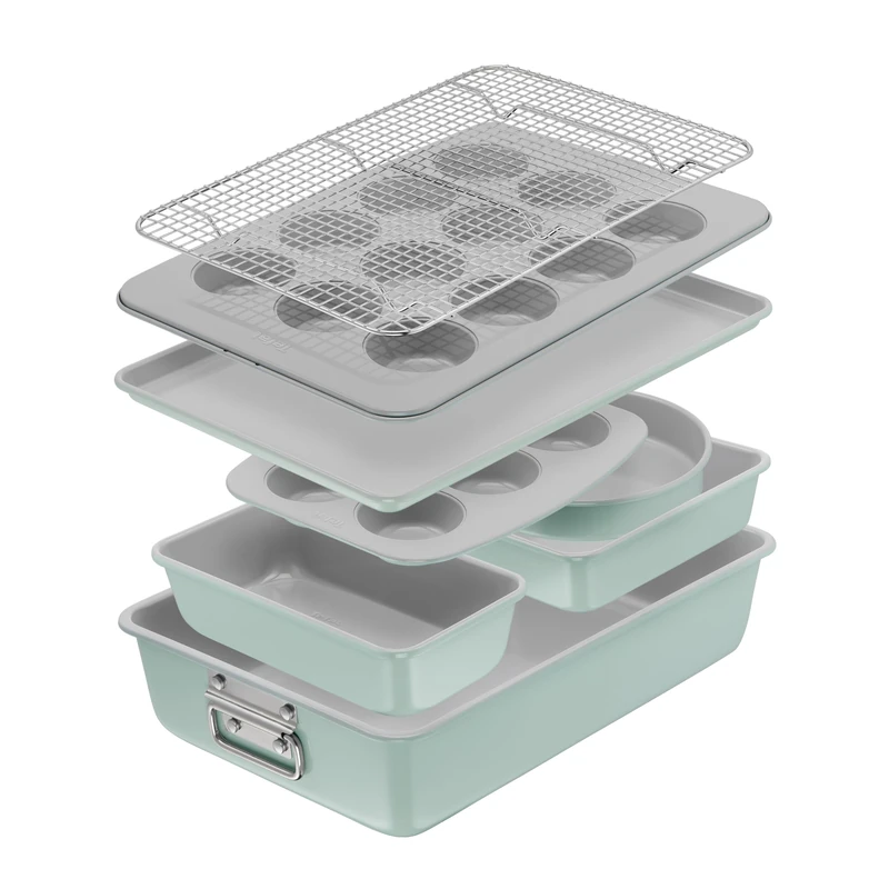 Tefal Ceramik J175S804 8-Piece Cake Mould, Ceramic Coating, Durable, Easy Release