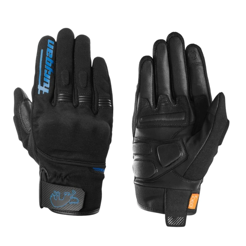 Furygan JET D3O EVO - Men's Motorcycle Gloves - 100% Leather Palm - Comfort - Summer Gloves - Breathable & Light - Compatible Screens - Touch Screen