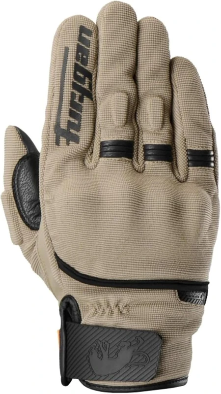 Furygan JET D3O EVO - Men's Motorcycle Gloves - 100% Leather Palm - Comfort - Summer Gloves - Breathable & Light - Compatible Screens - Touch Screen