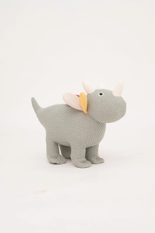Algodón Asiento Dinosaur Plush Toy Triceraptus Green Y White AlexandreHouse - Image 1