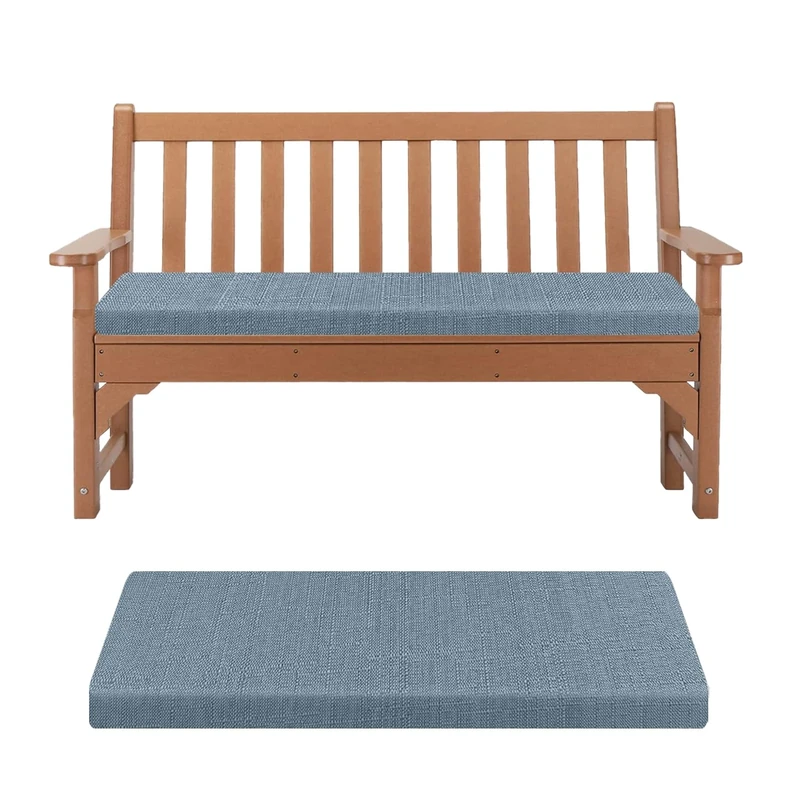 Kimgull Bench Cushion Indoor Seat Pad with Zipper Removable Rectangular Seat Cushion for Garden Dining Patio Shoe Bench (120X30X8CM Himmelblau)