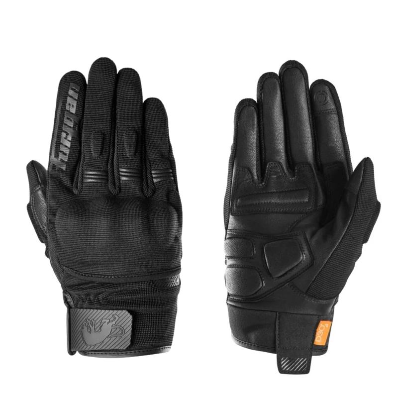 Furygan JET D3O EVO - Men's Motorcycle Gloves - 100% Leather Palm - Comfort - Summer Gloves - Breathable & Light - Compatible Screens - Touch Screen, Black