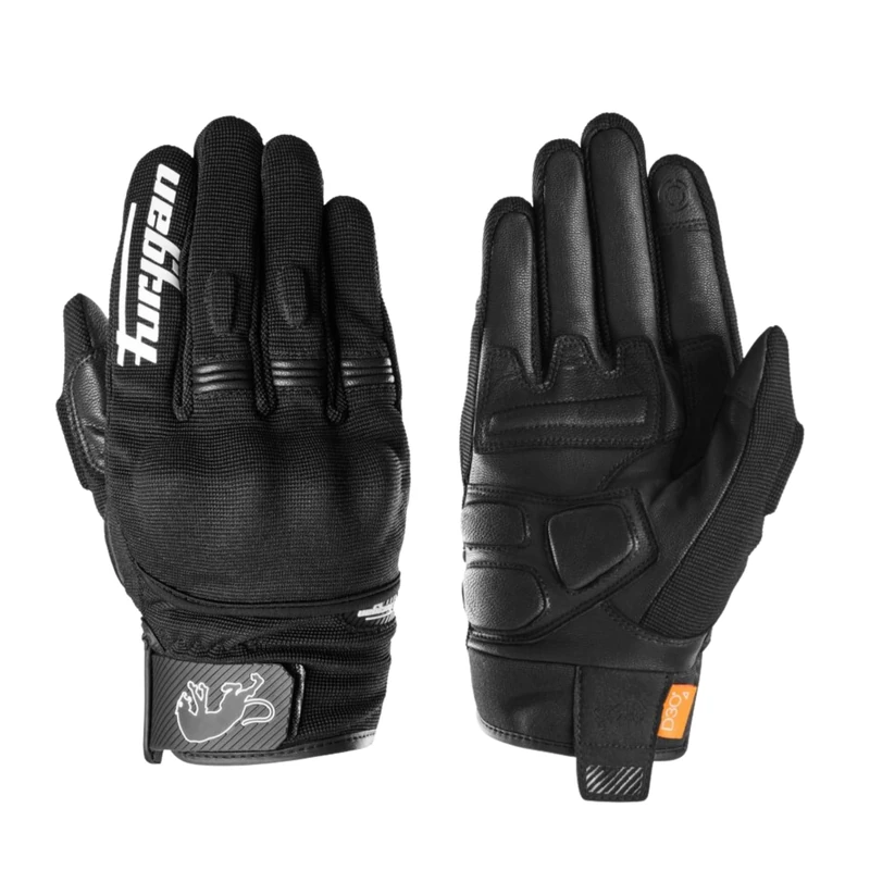 Furygan JET D3O EVO - Men's Motorcycle Gloves - 100% Leather Palm - Comfort - Summer Gloves - Breathable & Light - Compatible Screens - Touch Screen
