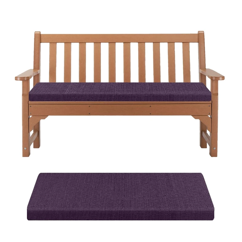 Kimgull Bench Cushion Indoor Seat Pad with Zipper Removable Rectangular Seat Cushion for Garden Dining Patio Shoe Bench (170X30X5CM Tiefviolett)