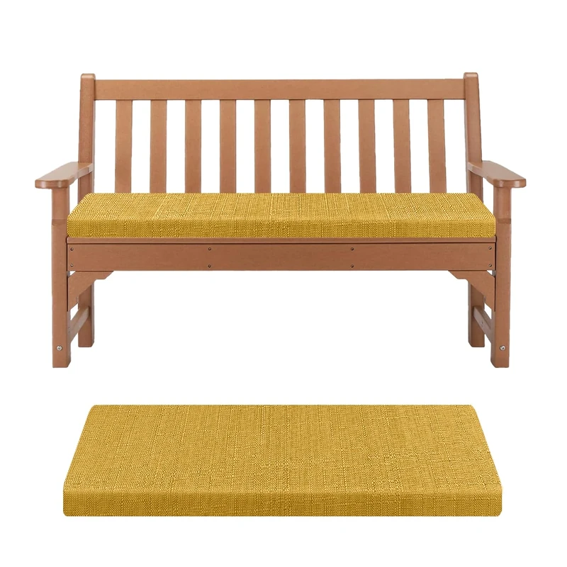 Kimgull Bench Cushion Indoor Seat Pad with Zipper Removable Rectangular Seat Cushion for Garden Dining Patio Shoe Bench (120X30X8CM Gelb)