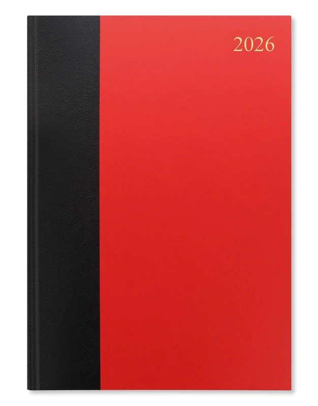 Letts of London Standard A4 two pages per day 2026 diary - Red/Black 26-TC10