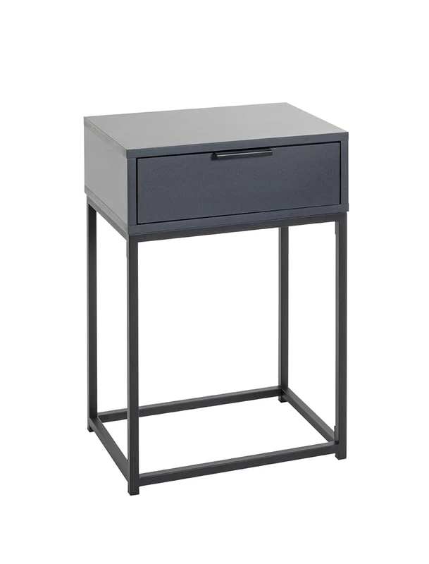 HAKU Möbel console anthracite, black, metal, particleboard - Size: W 40 cm x H 60 cm x D 28 cm, Style: Modern