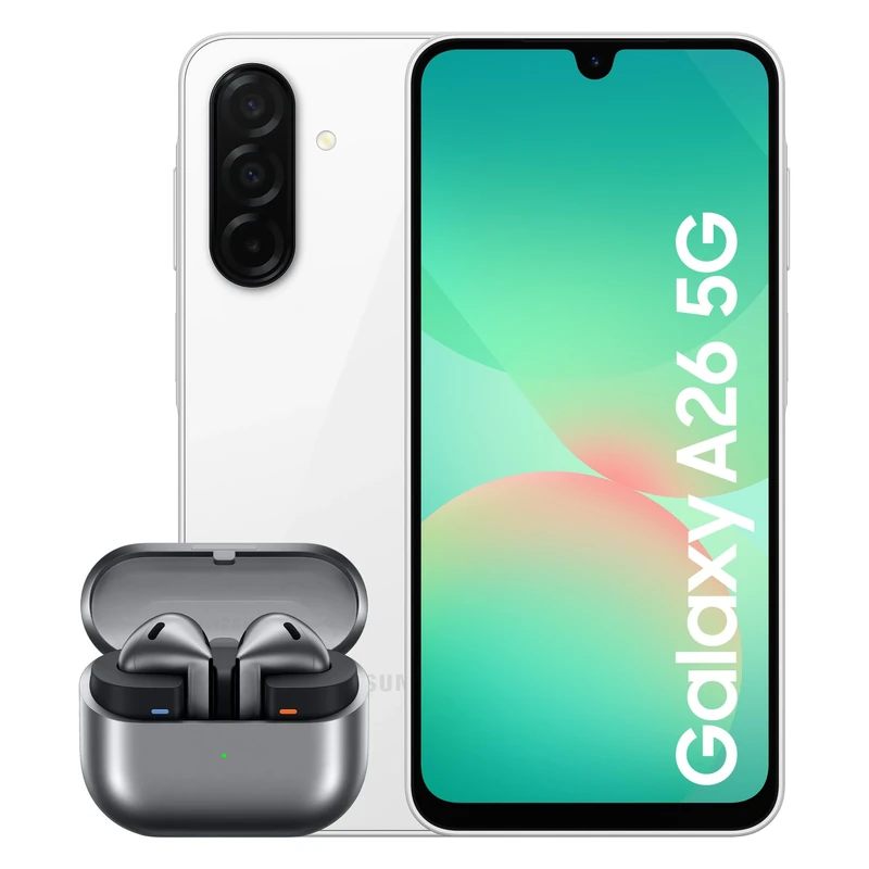 Samsung Galaxy A26 5G Smartphone, Awesome Intelligence, 8GB Memory, 256GB Storage, 50MP Camera, White Galaxy Fit3, Black (UK Version)