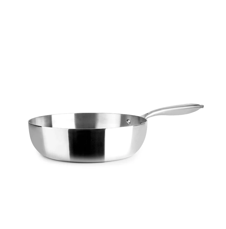 IBILI - Honda Tricapa Triply Natural 32 cm Frying pan, Stainless Steel, Suitable for Induction, Without Non-Stick