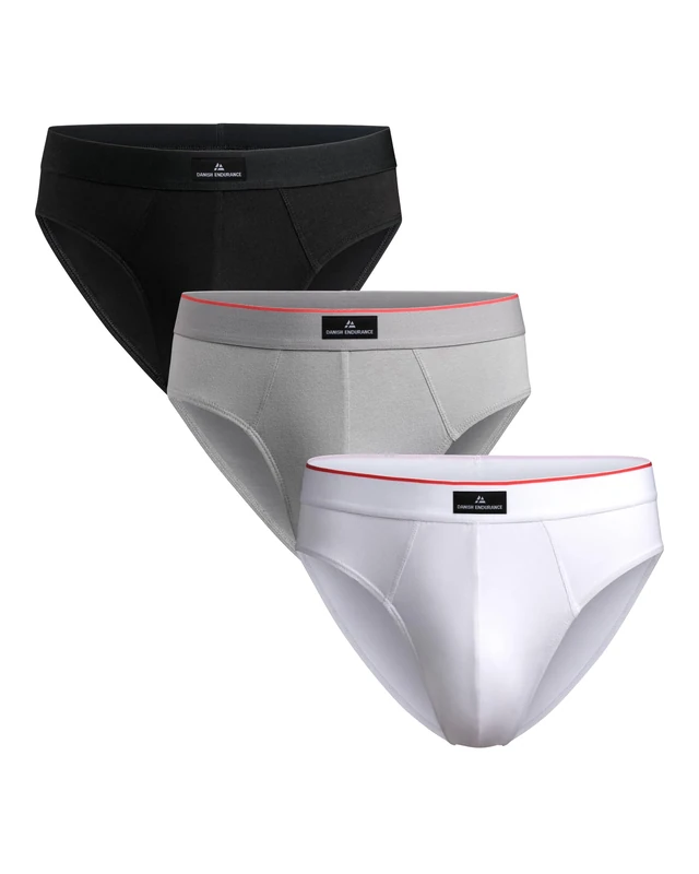 DANISH ENDURANCE Men's 3-Pack Soft Cotton Briefs Y-Front - 3XL