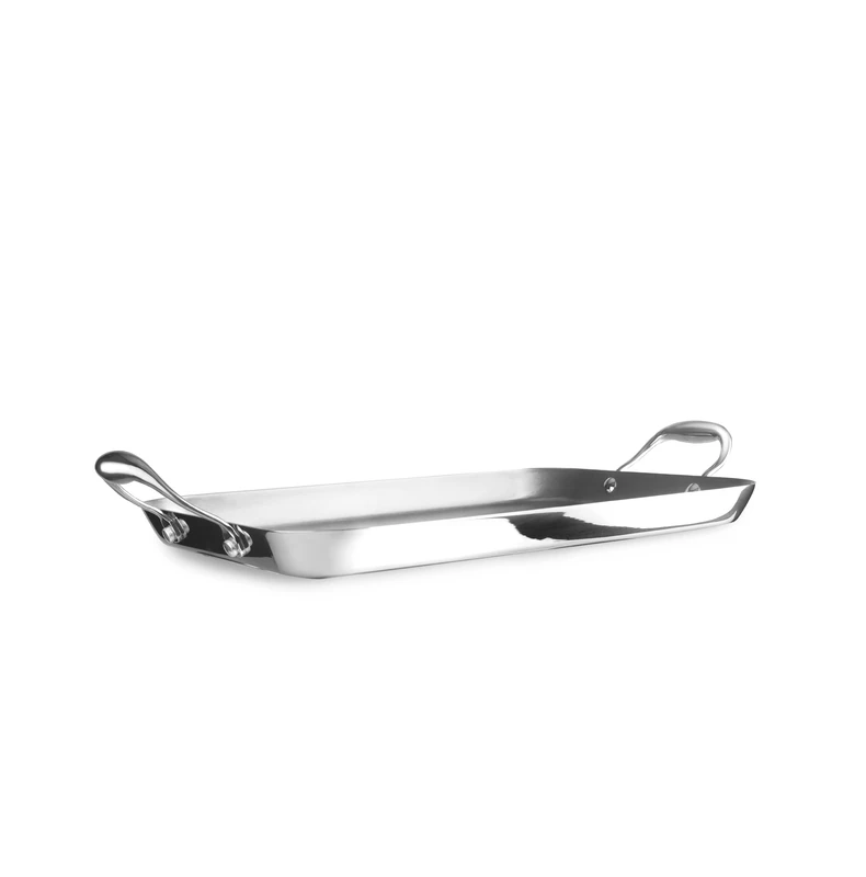 IBILI - Grill Triply Natural Triply 38X25 Cm, Stainless Steel, Suitable for Induction, Non-Stick