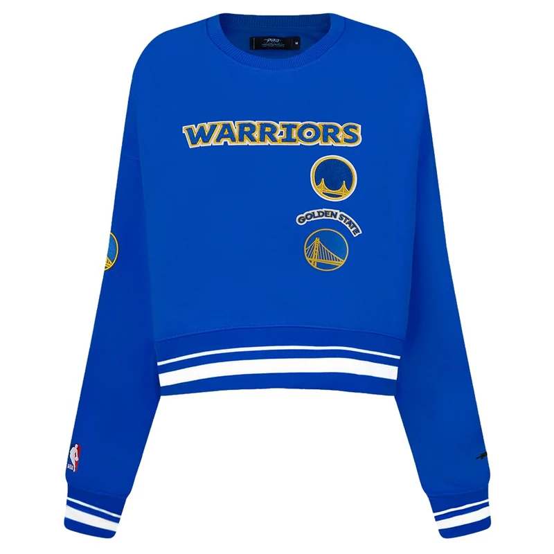 Pro Standard Womens NBA Golden State Warriors Retro Classics Crewneck Sweatshirt Royal Blue L