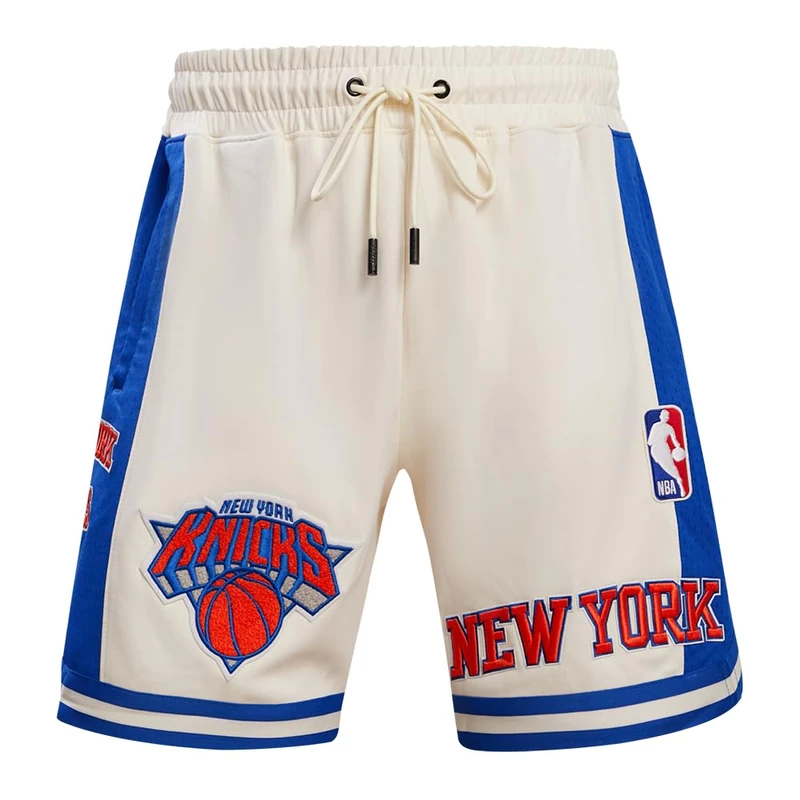 Pro Standard Mens NBA New York Knicks Retro Classics Athletic Short Eggshell/Royal Blue S
