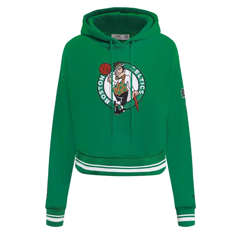 Pro Standard Womens NBA Boston Celtics Retro Classics Cropped Pullover Hoodie Kelly Green S